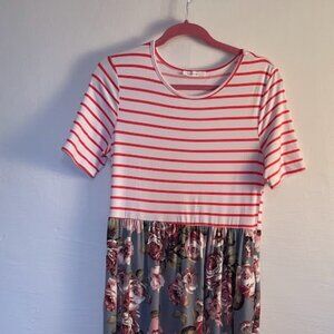 Reborn J Maxi Dress Pockets Short Sleeve 90s Church Social Tee Style‎ Large